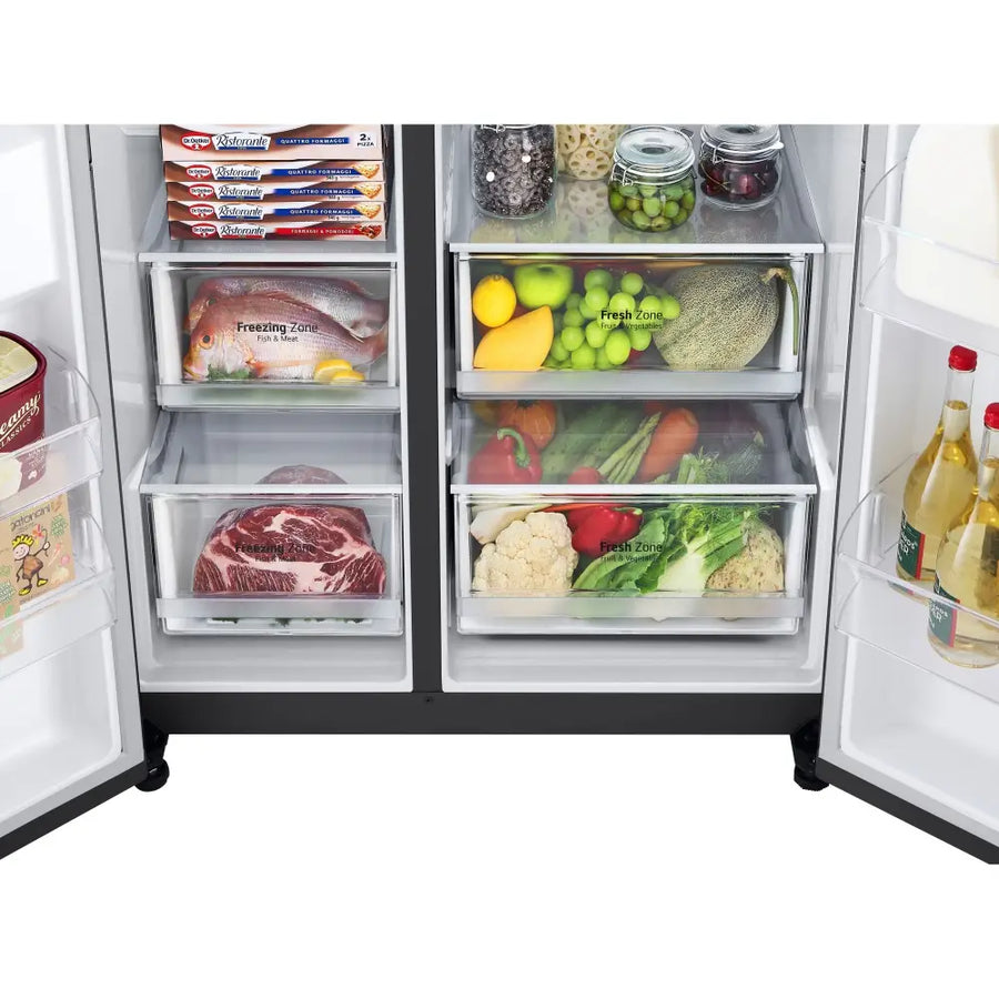 LG GSLV70MCTD American Style Fridge Freezer With Plumbed Ice & Water - Matte Black