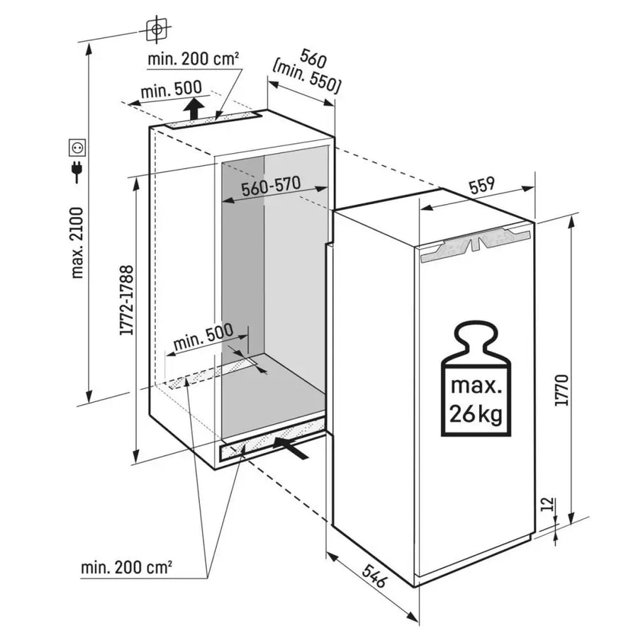 Liebherr IRBbi 5150 Prime BioFresh Built-in Larder Fridge [Fixed hinge]