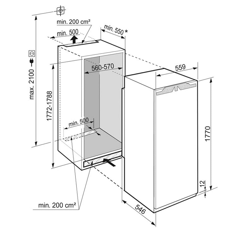 Liebherr Peak SIFNf 5108 Pure No Frost integrated freezer 