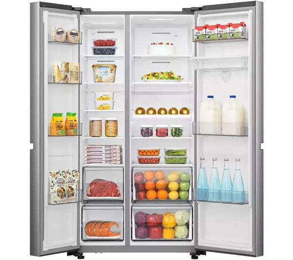 Hisense RS840N4WCE PureFlat Non-Plumbed American Style Fridge Freezer - Stainless Steel
