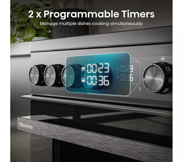 Hisense HDCE6C20B 60cm AirFry Electric Ceramic Cooker With Catalytic Liners - Black