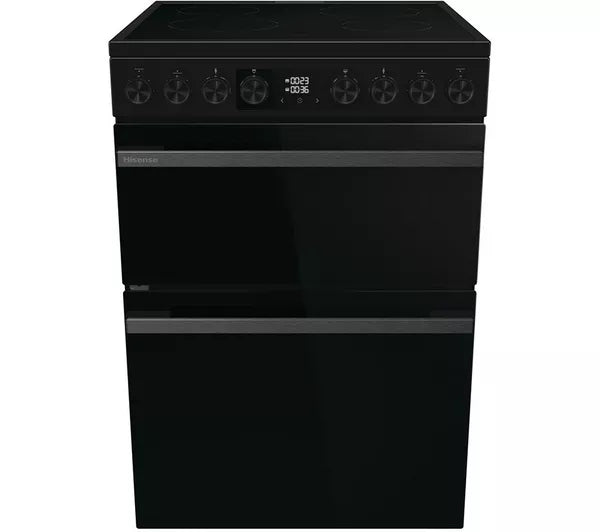 Hisense HDCE6C20B 60cm AirFry Electric Ceramic Cooker With Catalytic Liners - Black