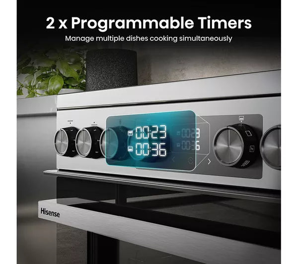 Hisense HDCEC6C20X 60cm AirFry Electric Ceramic Cooker With Catalytic Liners - Stainless Steel