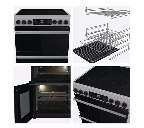 Hisense HDCEC6C20X 60cm AirFry Electric Ceramic Cooker With Catalytic Liners - Stainless Steel
