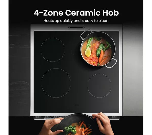 Hisense HDCE6C20W 60cm AirFry Electric Ceramic Cooker With Catalytic Liners - White