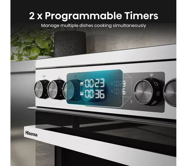 Hisense HDCE6C20W 60cm AirFry Electric Ceramic Cooker With Catalytic Liners - White