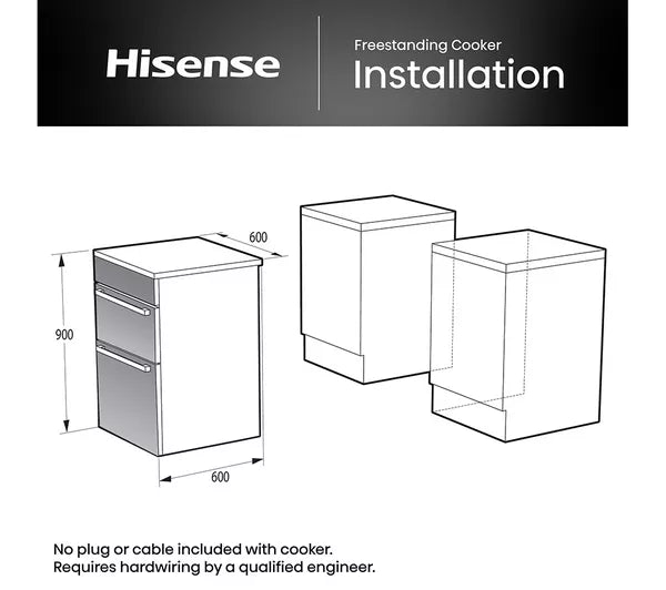 Hisense HDCE6C20W 60cm AirFry Electric Ceramic Cooker With Catalytic Liners - White