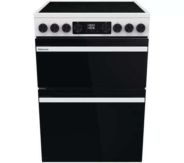 Hisense HDCE6C20W 60cm AirFry Electric Ceramic Cooker With Catalytic Liners - White