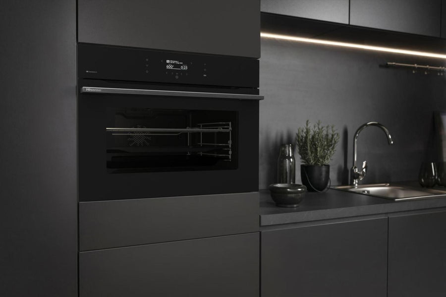 HISENSE BIM4AH8UKWF  Hi8 BlackLine Compact Electric Oven with Microwave – Jet Black