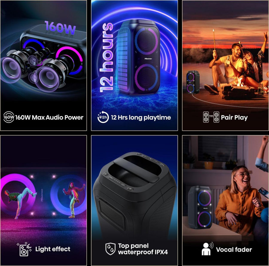 Hisense Party Rocket 160 - Portable Party Speaker [£50 Cashback]