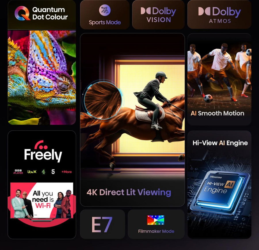 Hisense 50E7QTUK 50'' 2025 QLED HDR UHD 4K Smart TV - [Free 5-Year Guarantee]