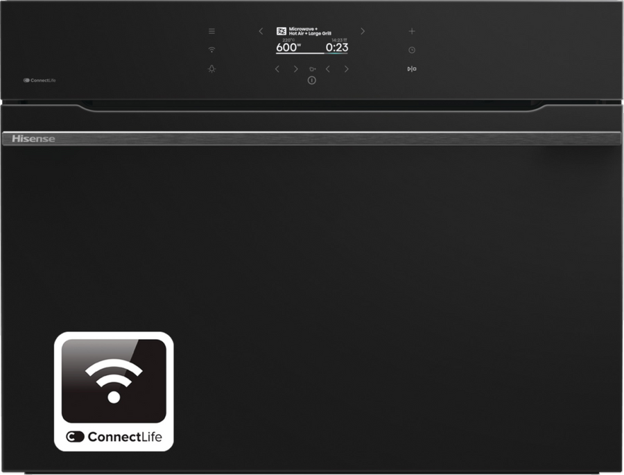 HISENSE BIM4AH8UKWF  Hi8 BlackLine Compact Electric Oven with Microwave – Jet Black