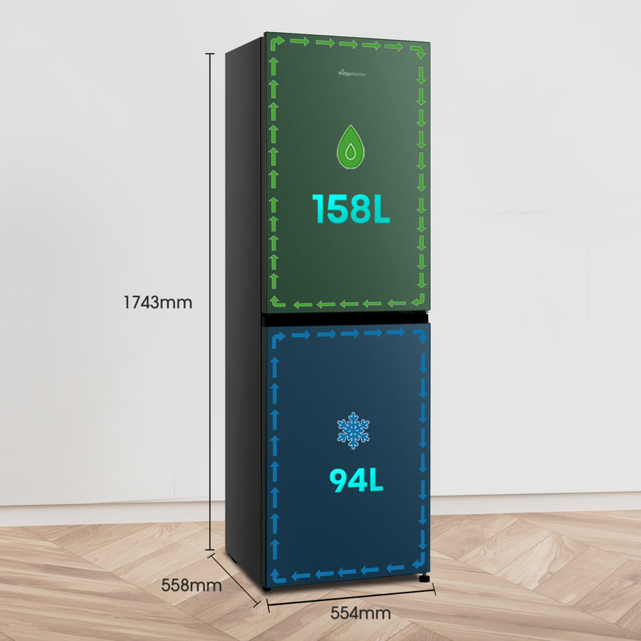 Fridgemaster MC55240EB 50/50 Fridge Freezer - Black