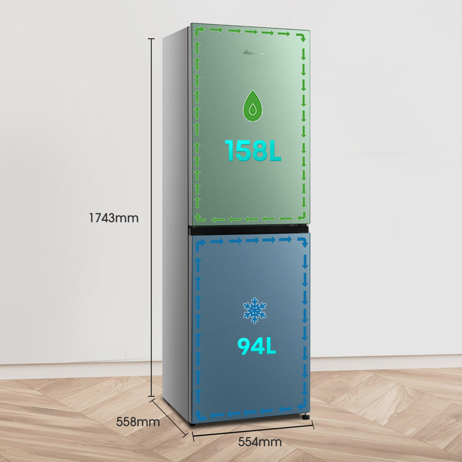 Fridgemaster MC55240ES 50/50 Fridge Freezer - Silver