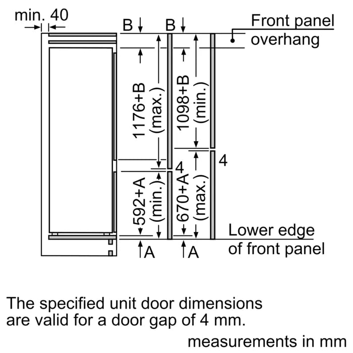 Bosch KIV87NSE0G 70/30 Low Frost Built-In Fridge Freezer [Sliding Door Installation]
