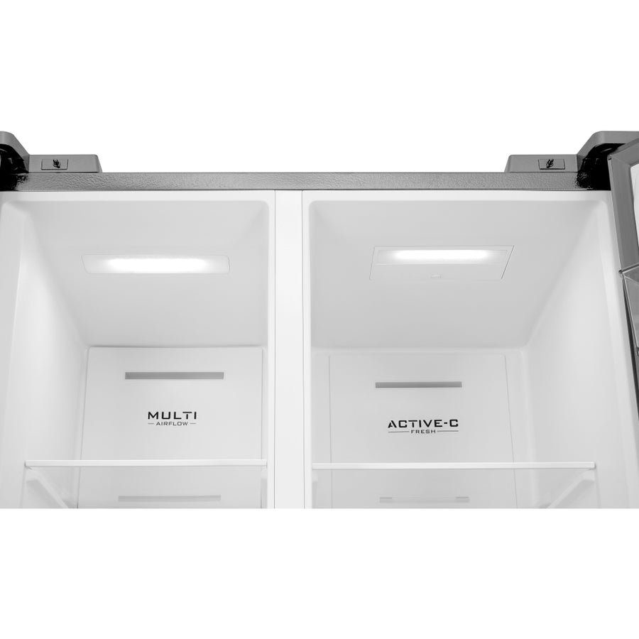Midea MDRS619FIE46 American style fridge freezer - Stainless steel