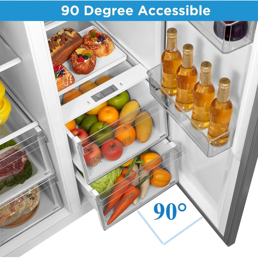Midea MDRS619FIE46 American style fridge freezer - Stainless steel