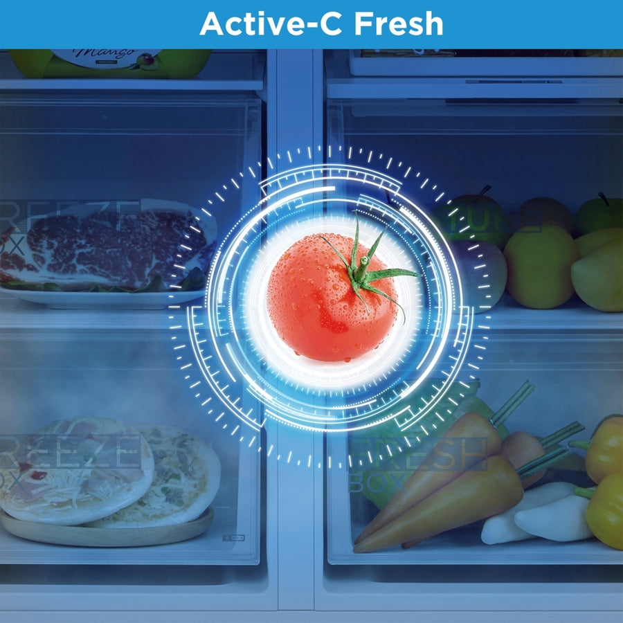 Midea MDRS619FIE46 American style fridge freezer - Stainless steel