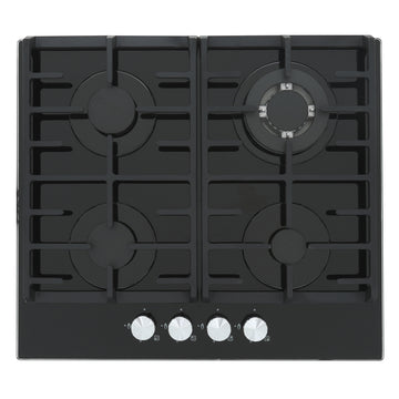 Montpellier MGH61BG 60cm Gas On Glass 4 Burner Gas Hob - [2-year parts & labour guarantee]