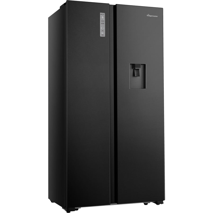 Fridgemaster MS91520DEB Side-by-side Non-plumbed American Fridge Freezer - Black