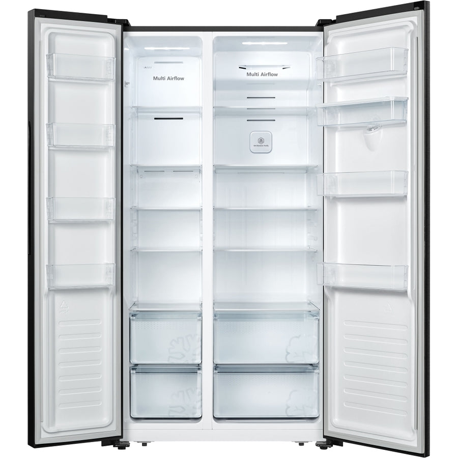 Fridgemaster MS91520DEB Side-by-side Non-plumbed American Fridge Freezer - Black