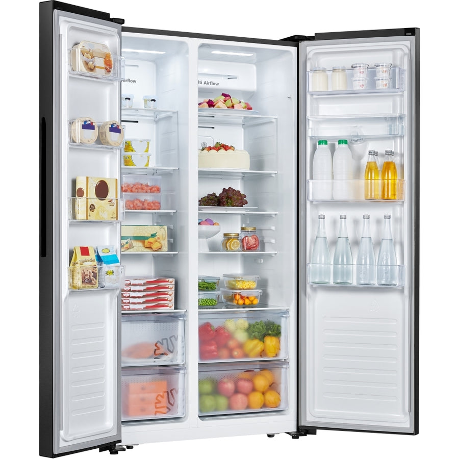 Fridgemaster MS91520DEB Side-by-side Non-plumbed American Fridge Freezer - Black