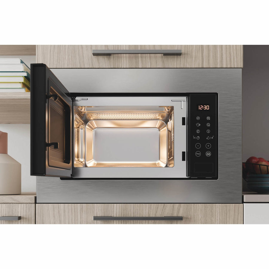 INDESIT MWI120GX 800W Built-in Microwave with Grill - Stainless Steel
