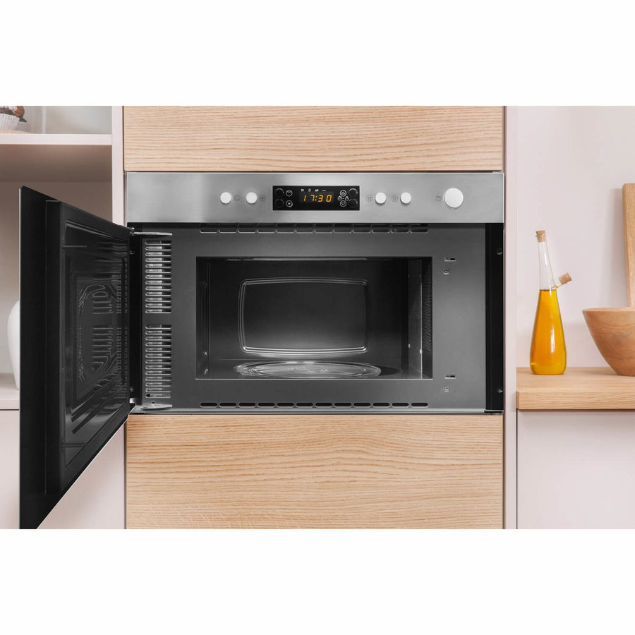 Indesit MWI3213IX Built-in Microwave & Grill In Stainless Steel