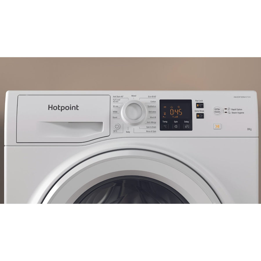 Hotpoint NSWF946WUK 9kg 1400rpm washing machine - white [45-minute full load cycle]