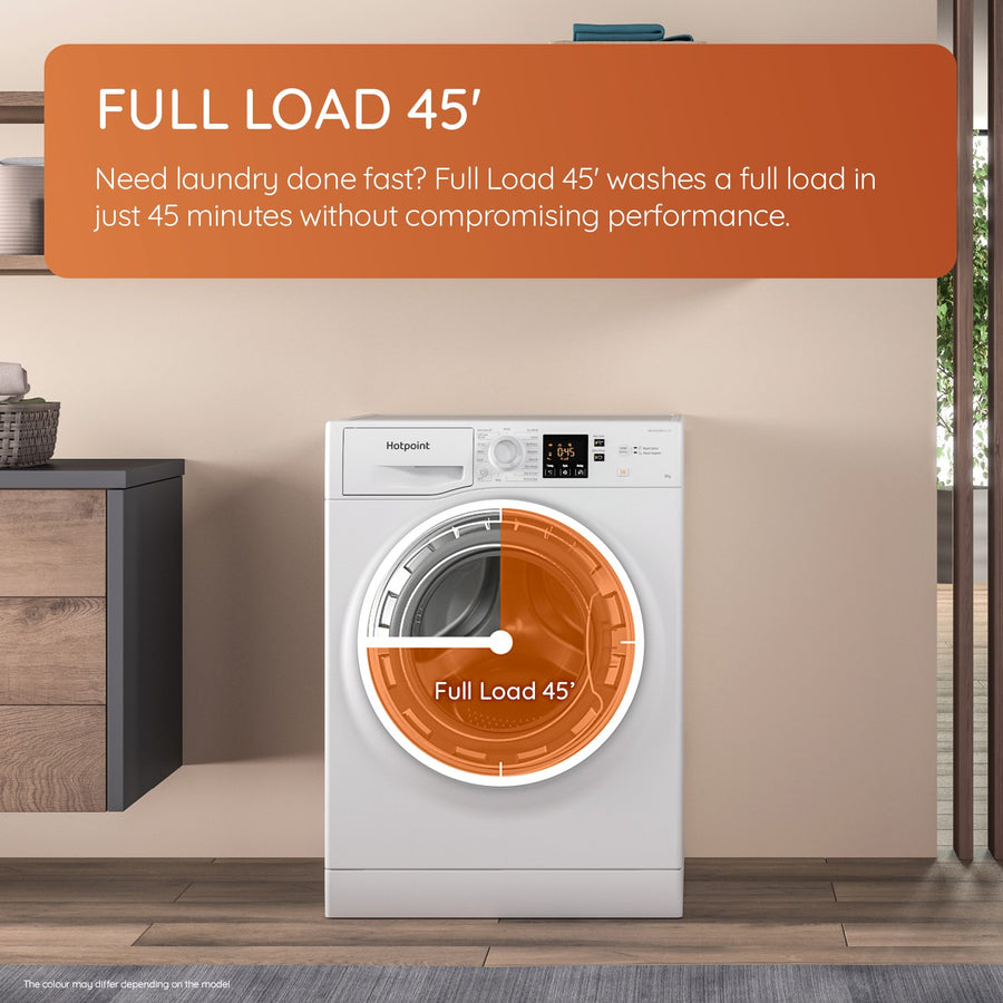 Hotpoint NSWF946WUK 9kg 1400rpm washing machine - white [45-minute full load cycle]