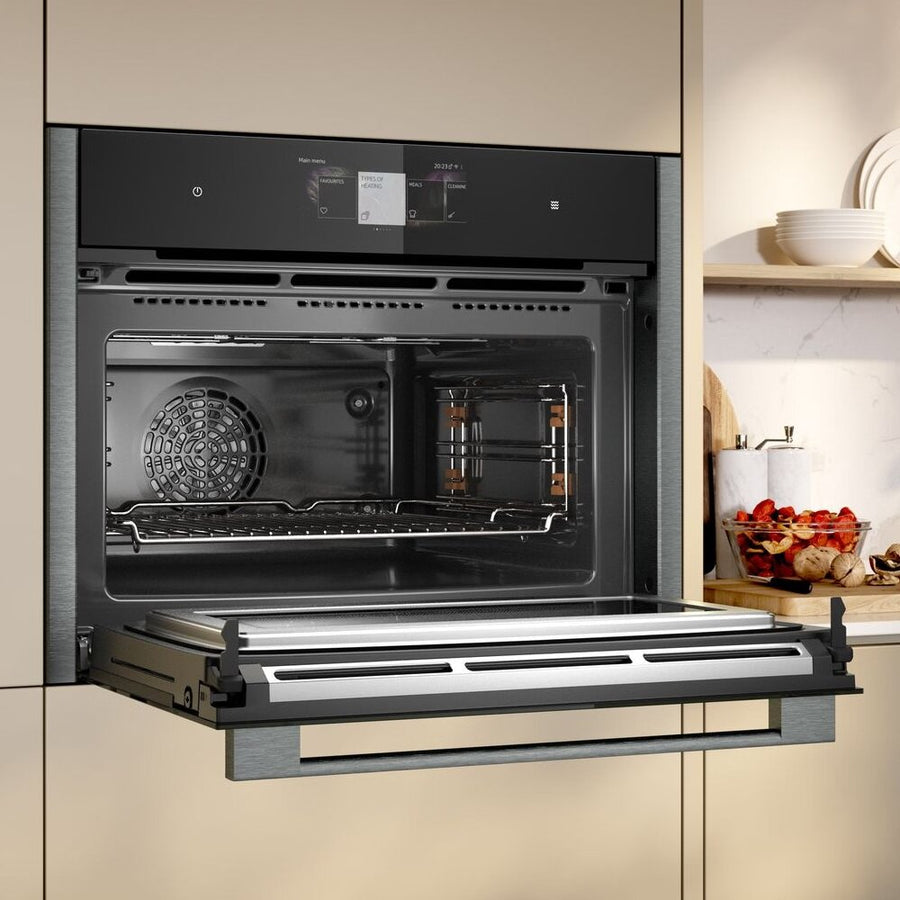 Neff N90 C24MT73G0B Built-in Pyro cleaning compact oven & microwave - Graphite grey [£250 cashback]