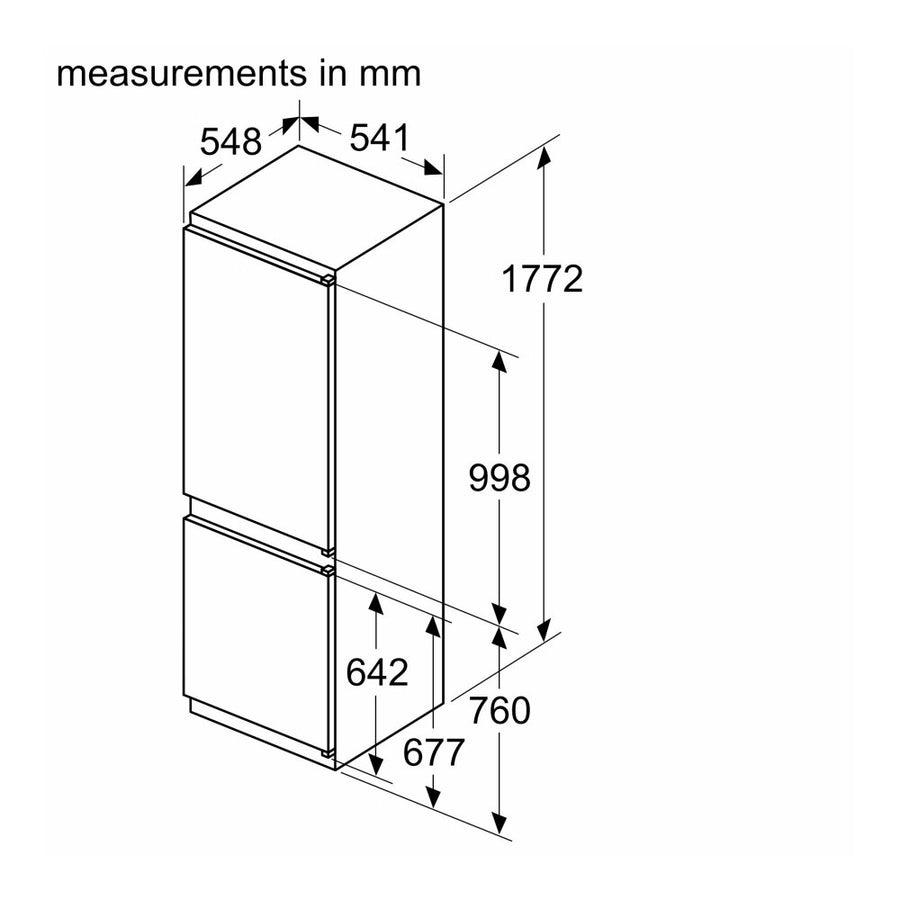 Neff N50 KI7862SE0G Built-in 70/30 Fridge freezer [Free 5-year parts & labour guarantee]