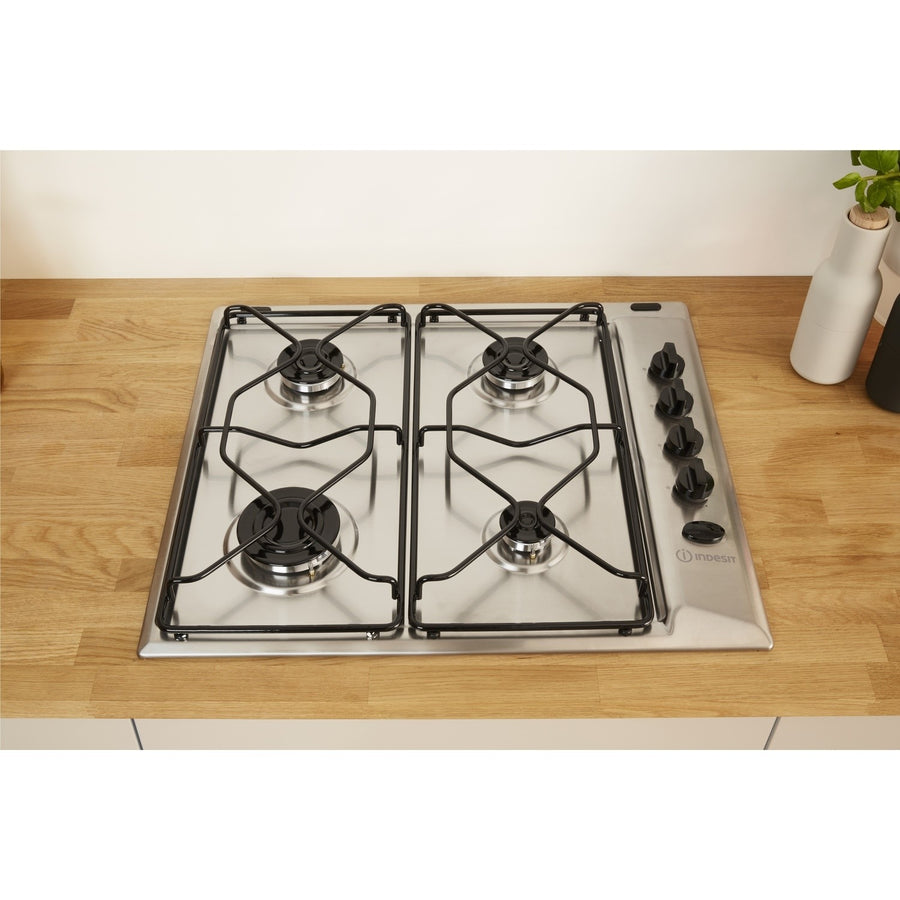 Indesit PAA642IX 60cm 4 Burner Gas Hob Stainless Steel