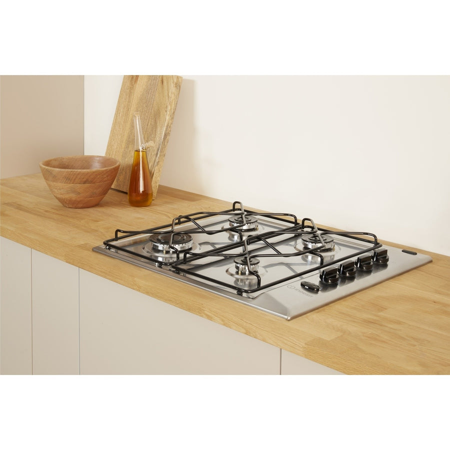 Indesit PAA642IX 60cm 4 Burner Gas Hob Stainless Steel