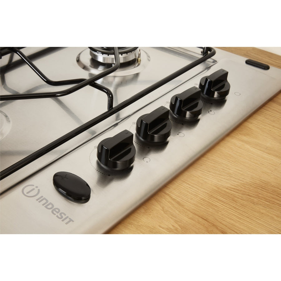 Indesit PAA642IX 60cm 4 Burner Gas Hob Stainless Steel