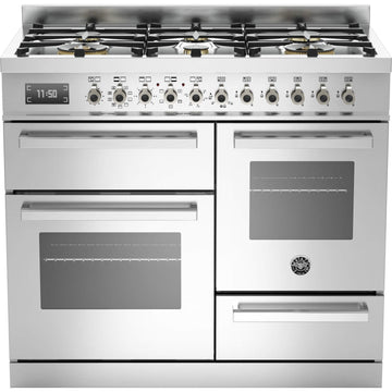 Bertazzoni PRO1006MFETXT Professional Series 100cm Dual Fuel Range Cooker - Stainless steel