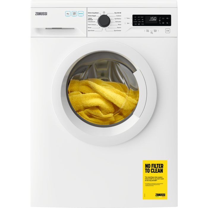 Zanussi ZWF824B3PW Flexitime 8kg Washing Machine - White