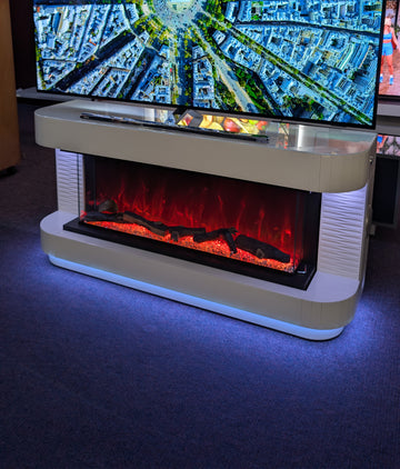 TV Media Unit with LED Fireplace