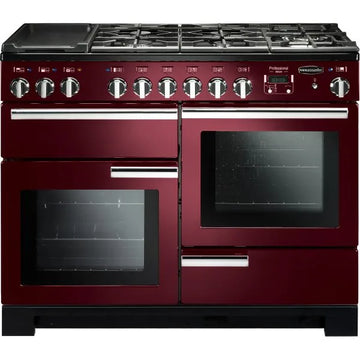 RANGEMASTER PDL110DFFCY/C Professional Deluxe 110 cm Dual Fuel Range Cooker - Cranberry with Chrome trim