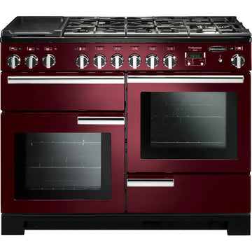 RANGEMASTER PDL110DFFCY/C Professional Deluxe 110 cm Dual Fuel Range Cooker - Cranberry with Chrome trim