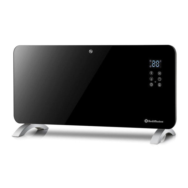 Rediffusion RED2000GB 2000w Smart Glass Panel Heater - Black
