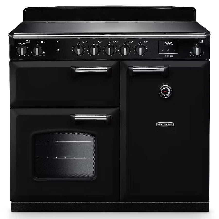 Rangemaster CDL100EIPGBL/CM1 14205 Classic 100cm Induction Range Cooker - Black/Chrome