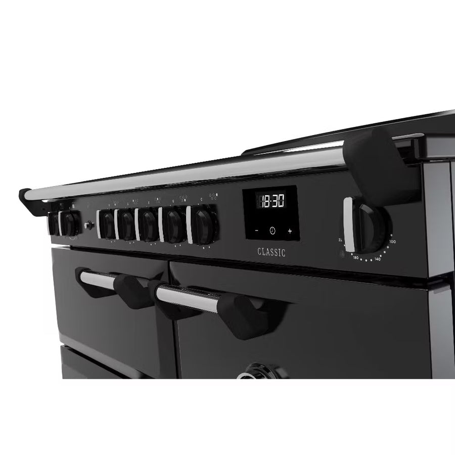 Rangemaster CDL100EIPGBL/CM1 14205 Classic 100cm Induction Range Cooker - Black/Chrome