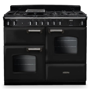 Rangemaster CLO110DFPBOR/CM1 110cm Classic Deluxe Dual Fuel Range Cooker - Black/Chrome
