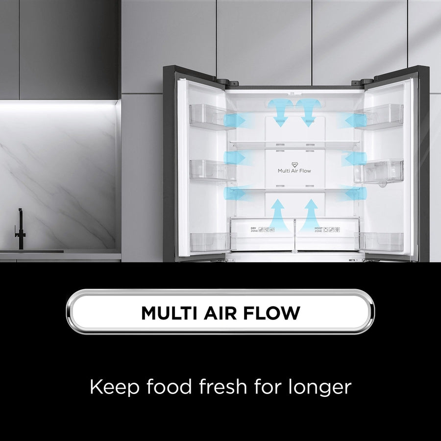 TCL RP466CSE1UK Multi-Door Fridge Freezer with Non-plumbed Water Dispenser
