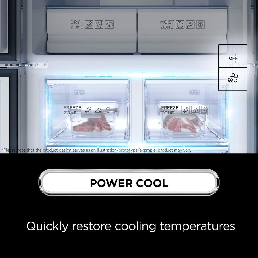 TCL RP466CSE1UK Multi-Door Fridge Freezer with Non-plumbed Water Dispenser