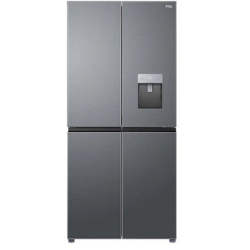 TCL 4-door american style fridge freezer in dark steel