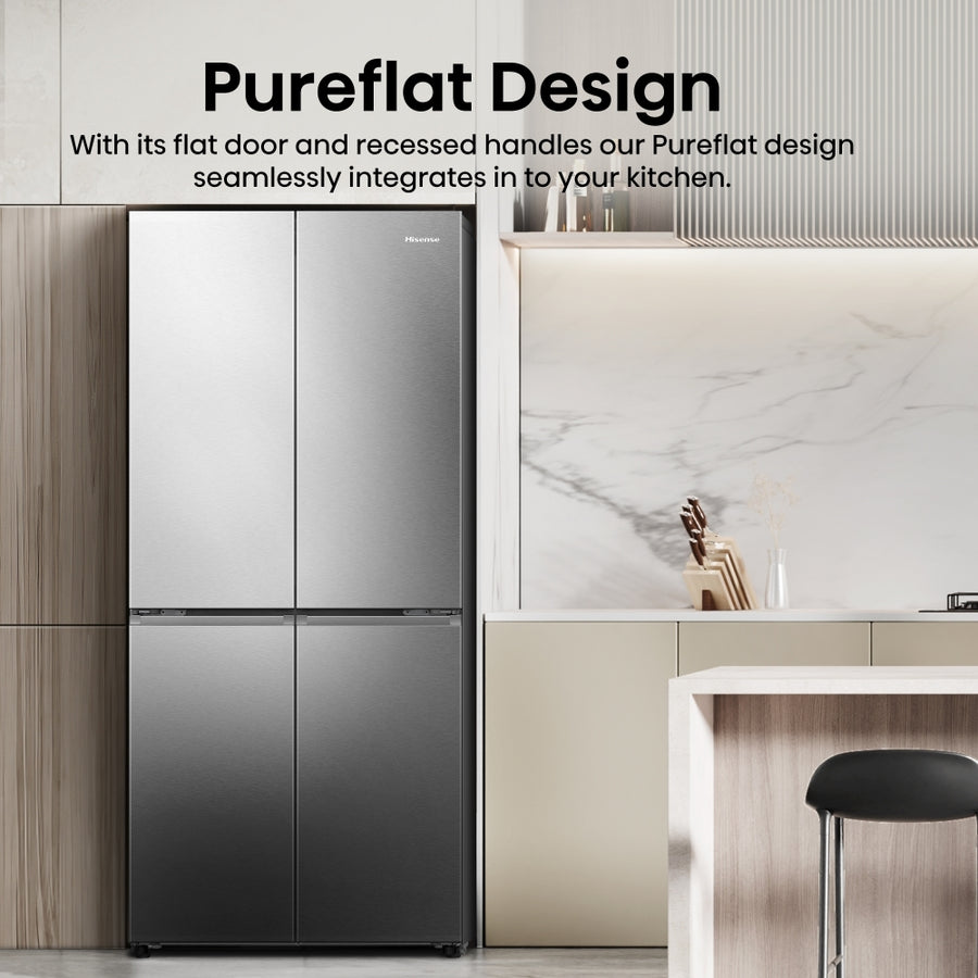 Hisense PureFlat RQ5P470SAID Fridge Freezer - Silver Stainless Steel