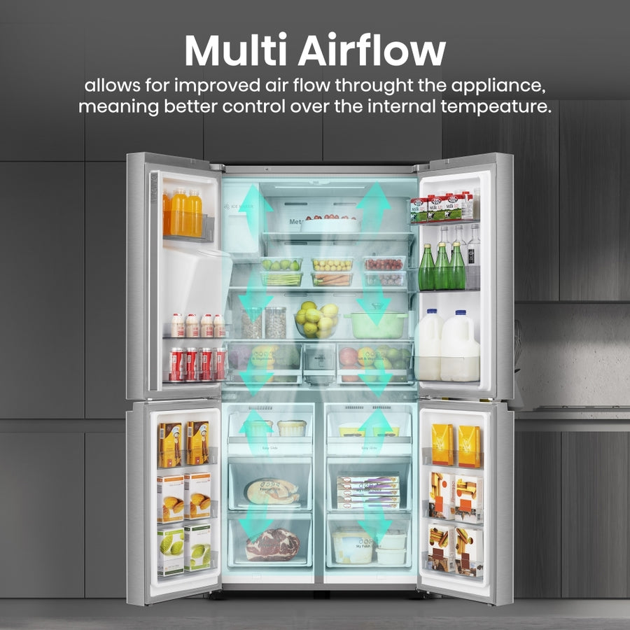 HIsense RQ760N4SASE PureFlat Non-Plumbed American style fridge freezer - stainless steel