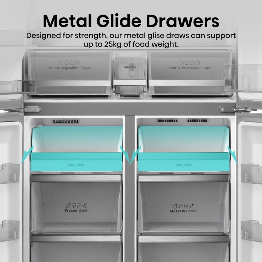 HIsense RQ760N4SASE PureFlat Non-Plumbed American style fridge freezer - stainless steel